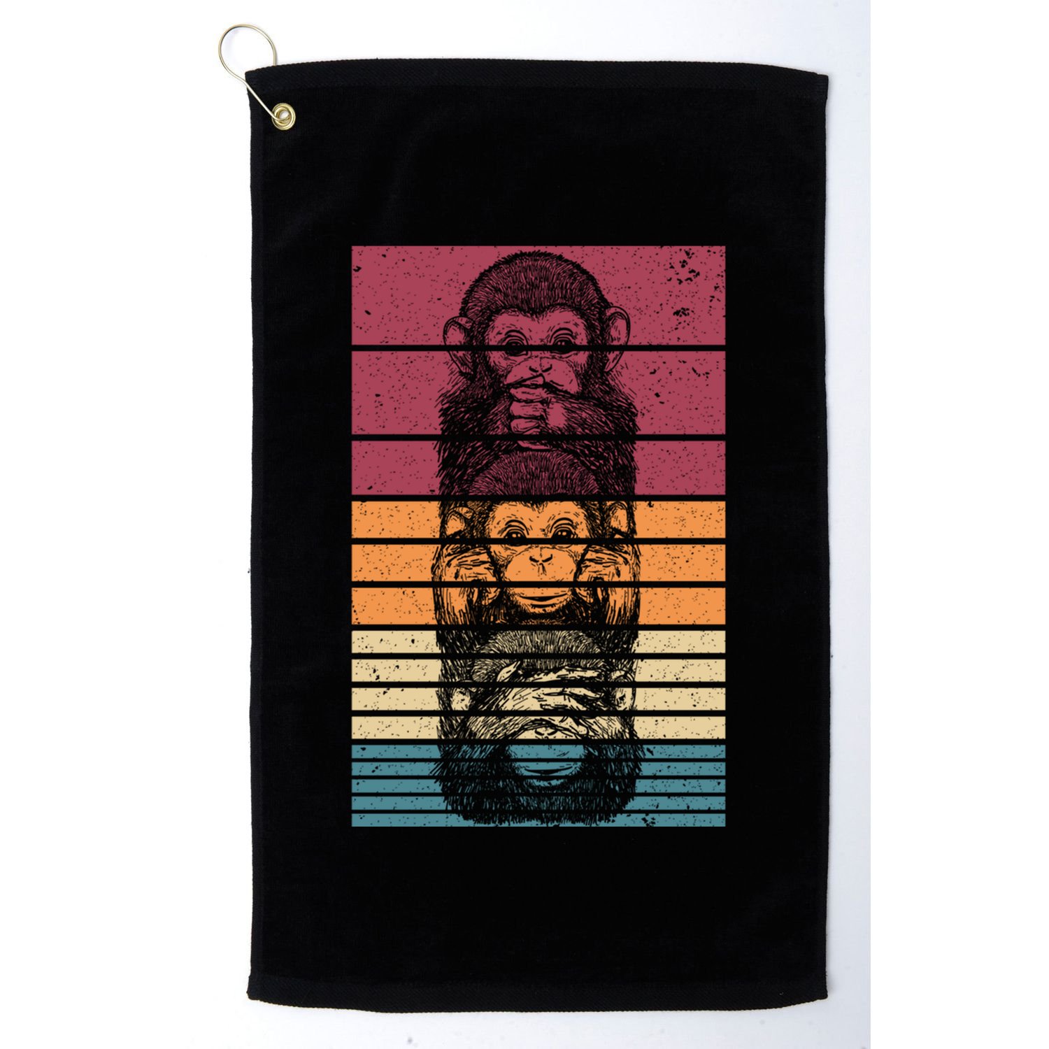 Monkey Zoo Animal Banana Retro Monkey Gift Golf Towel