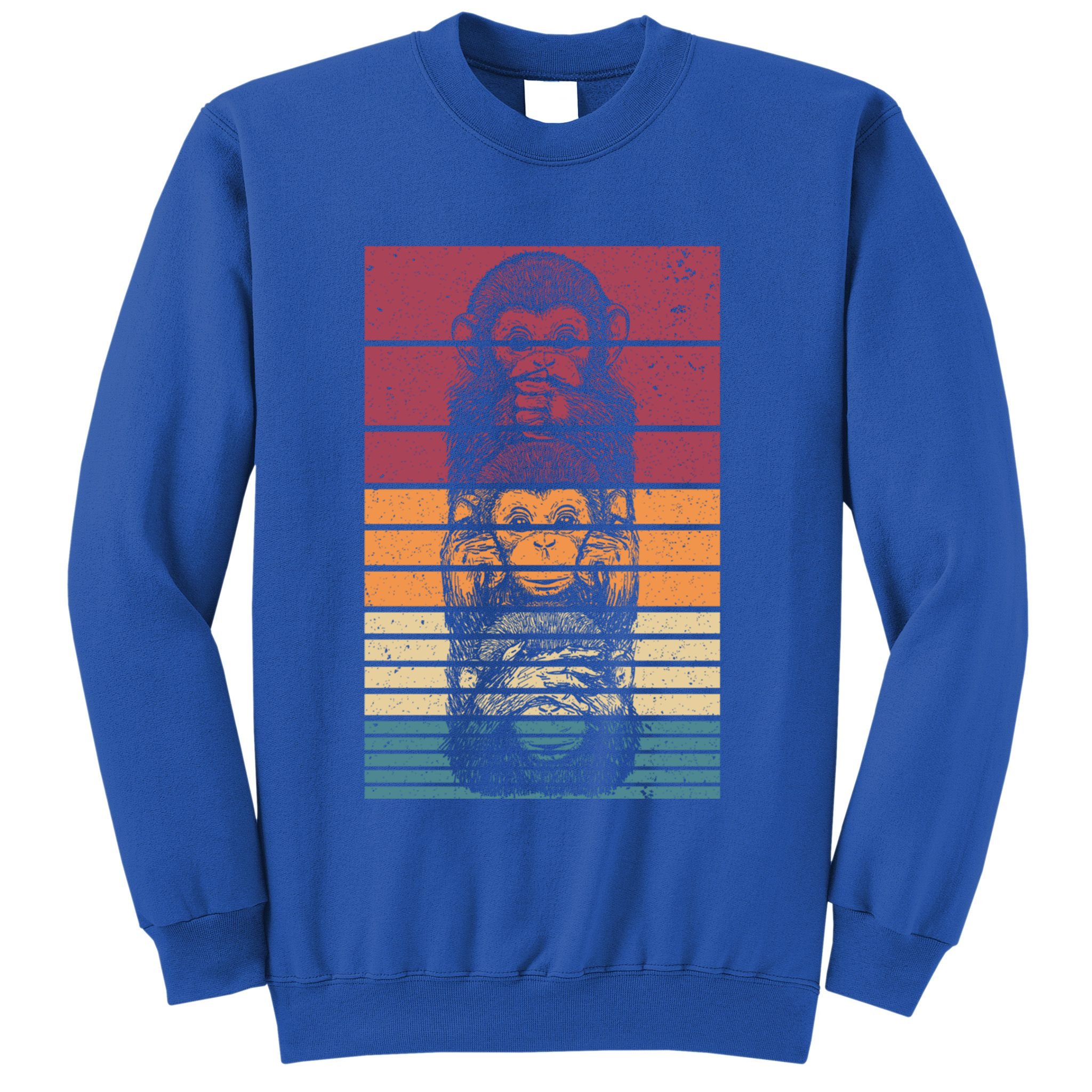 Monkey Zoo Animal Banana Retro Monkey Gift Sweatshirt
