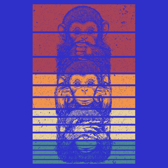 Monkey Zoo Animal Banana Retro Monkey Gift Sweatshirt