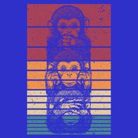 Monkey Zoo Animal Banana Retro Monkey Gift Button