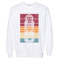 Monkey Zoo Animal Banana Retro Monkey Gift Garment-Dyed Sweatshirt