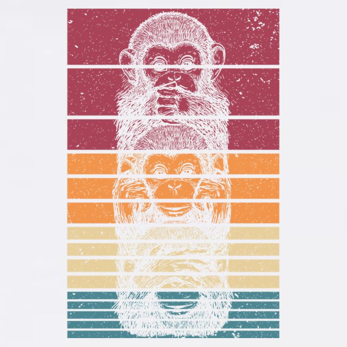 Monkey Zoo Animal Banana Retro Monkey Gift Garment-Dyed Sweatshirt