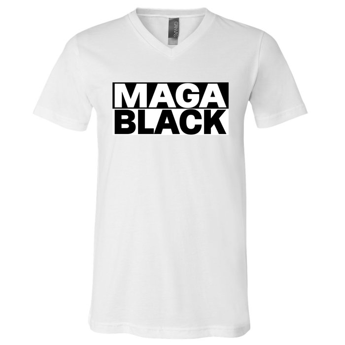 Magablack Zeek Arkham Wearing Maga Black V-Neck T-Shirt