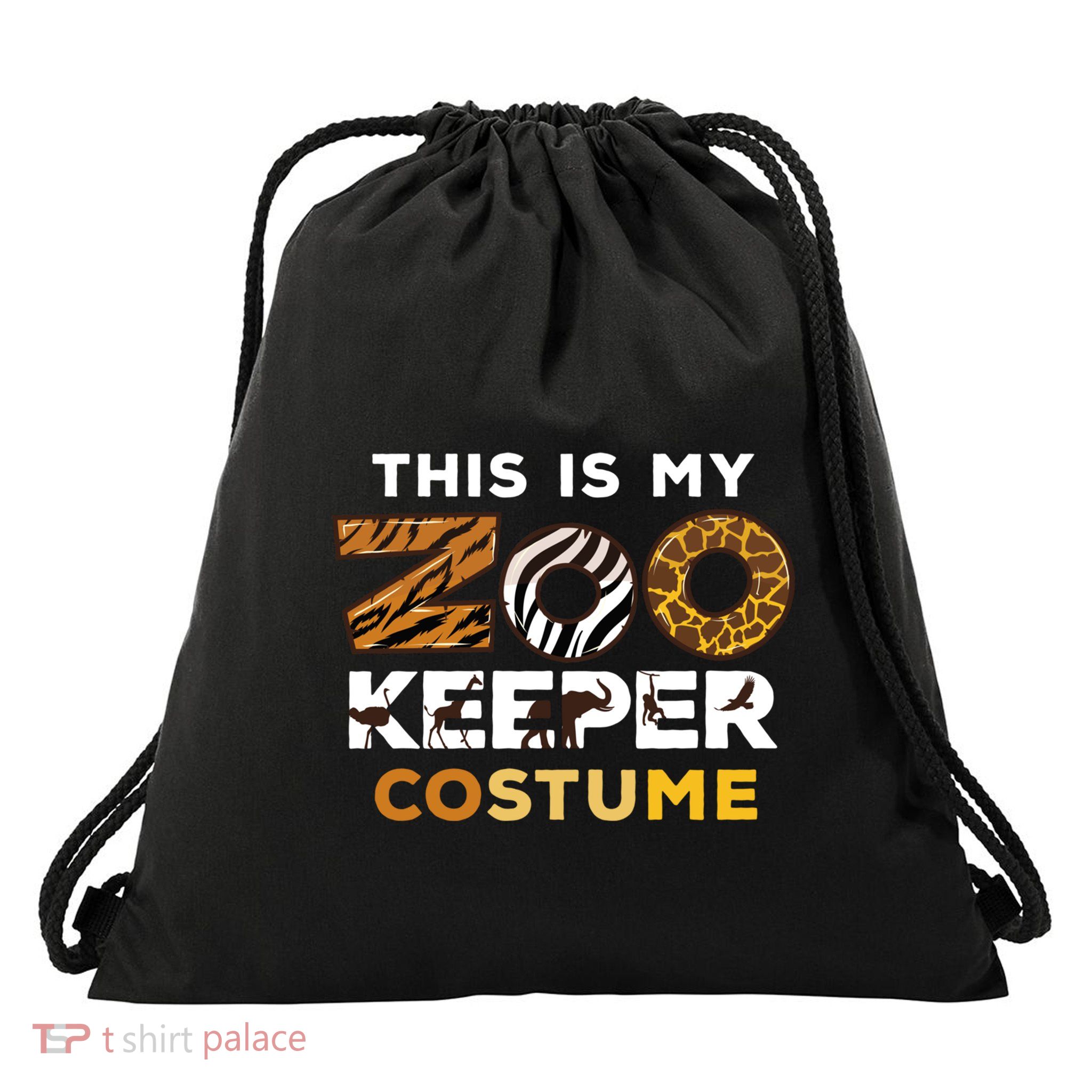 My Zookeeper Costume African Savanna Animal Print Gift Drawstring Bag