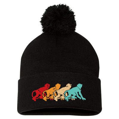 Monkey Zoo Keeper Animal Lover Gift Monkey Pom Pom 12in Knit Beanie