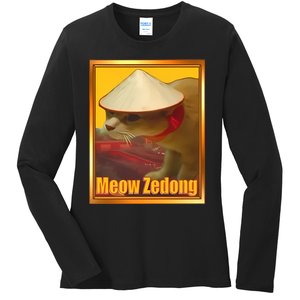 Meow Zedong Ladies Long Sleeve Shirt