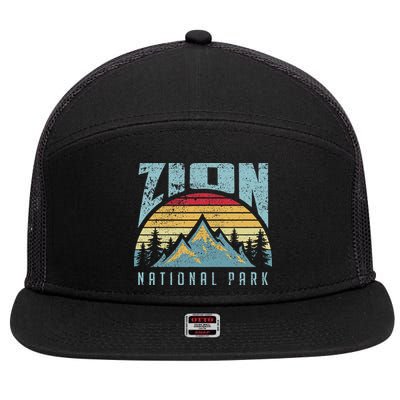Mt Zion National Park Utah 7 Panel Mesh Trucker Snapback Hat