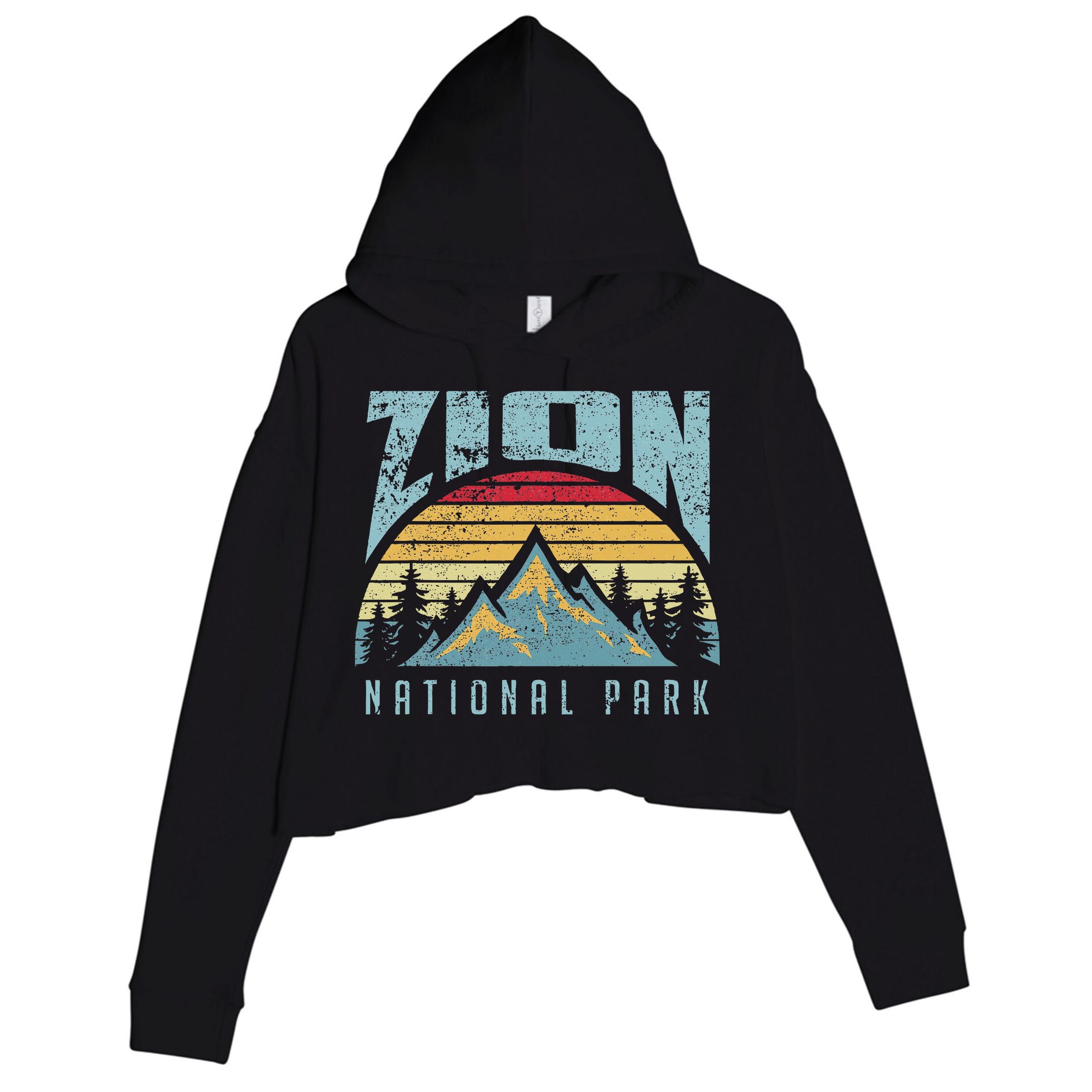 Mt Zion National Park Utah Crop Fleece Hoodie