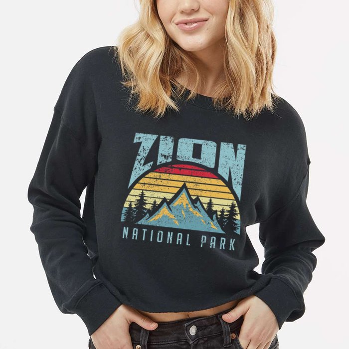 Mt Zion National Park Utah Cropped Pullover Crew