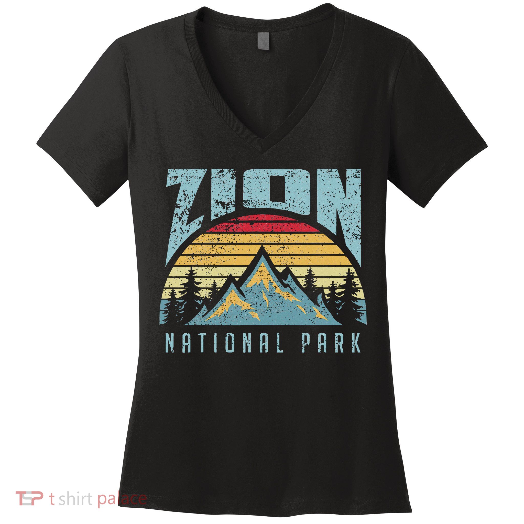 Mt Zion National Park Utah Women's V-Neck T-Shirt