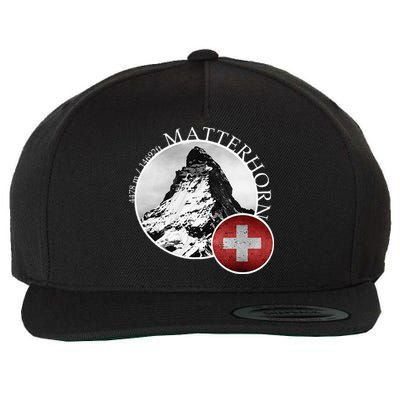 Matterhorn Zermatt Switzerland Alps Wool Snapback Cap
