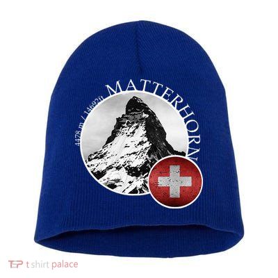 Matterhorn Zermatt Switzerland Alps Short Acrylic Beanie