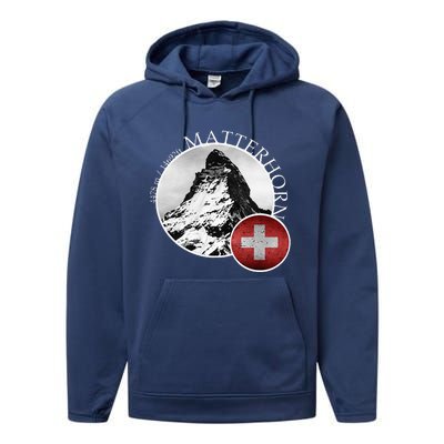 Matterhorn Zermatt Switzerland Alps Performance Fleece Hoodie