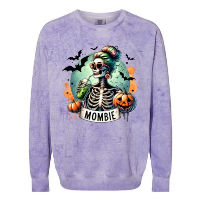 Mombie Zombie Spooky Mama Retro Colorblast Crewneck Sweatshirt