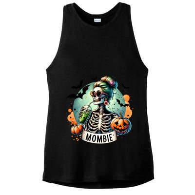 Mombie Zombie Spooky Mama Retro Ladies PosiCharge Tri-Blend Wicking Tank