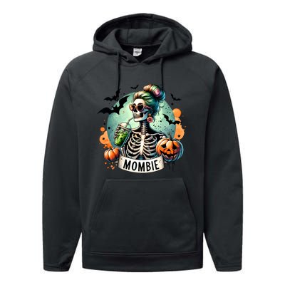 Mombie Zombie Spooky Mama Retro Performance Fleece Hoodie