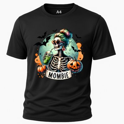 Mombie Zombie Spooky Mama Retro Cooling Performance Crew T-Shirt