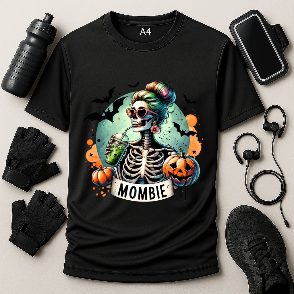 Mombie Zombie Spooky Mama Retro Performance Shirt