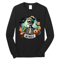 Mombie Zombie Spooky Mama Retro Long Sleeve Shirt