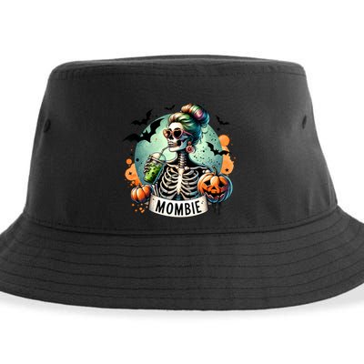 Mombie Zombie Spooky Mama Retro Sustainable Bucket Hat