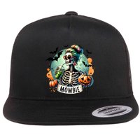 Mombie Zombie Spooky Mama Retro Flat Bill Trucker Hat