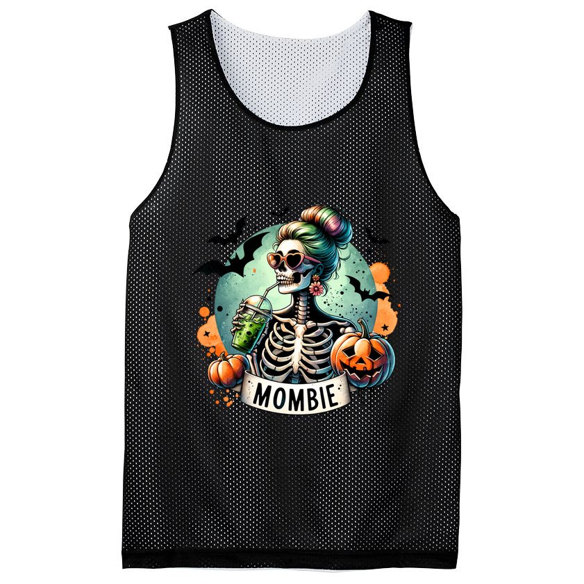 Mombie Zombie Spooky Mama Retro Mesh Reversible Basketball Jersey Tank