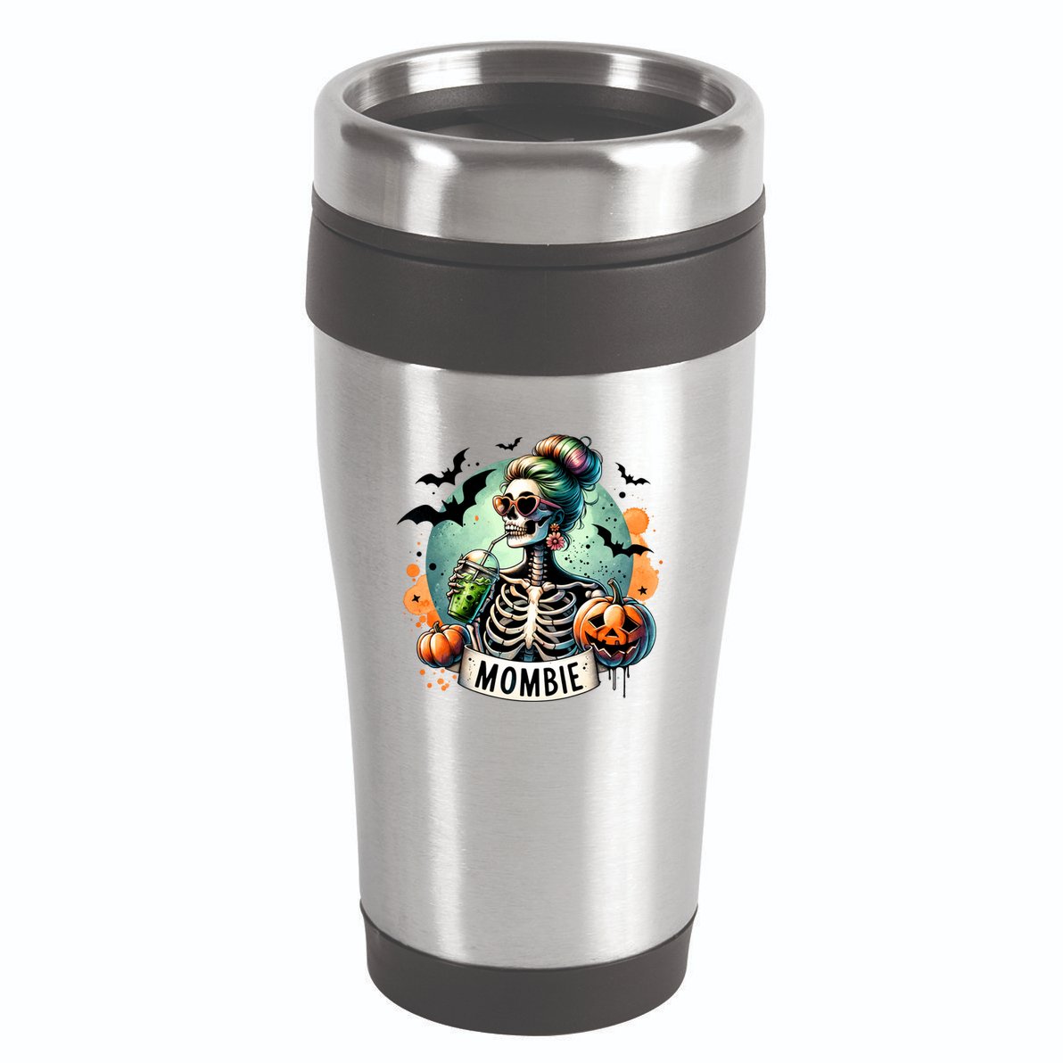 Mombie Zombie Spooky Mama Retro 16oz Travel Tumbler