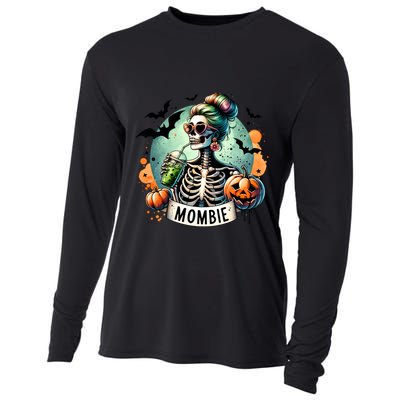 Mombie Zombie Spooky Mama Retro Cooling Performance Long Sleeve Crew