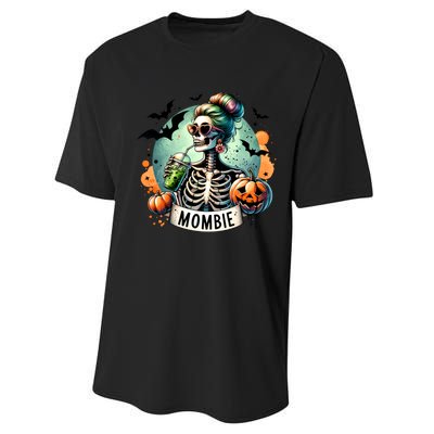 Mombie Zombie Spooky Mama Retro Performance Sprint T-Shirt