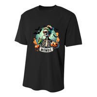 Mombie Zombie Spooky Mama Retro Youth Performance Sprint T-Shirt