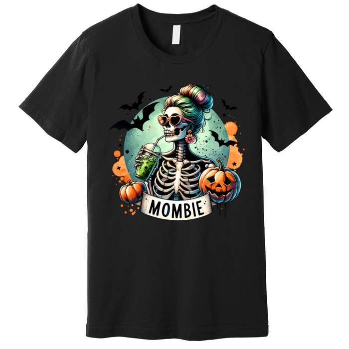 Mombie Zombie Spooky Mama Retro Premium T-Shirt