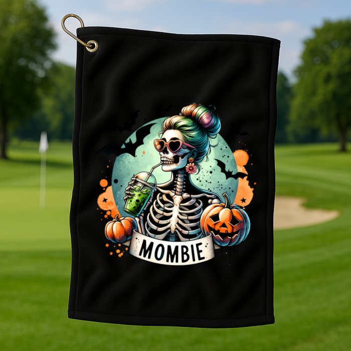 Mombie Zombie Spooky Mama Retro Golf Towel