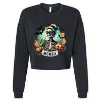 Mombie Zombie Spooky Mama Retro Cropped Pullover Crew