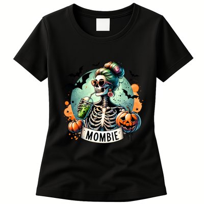 Mombie Zombie Spooky Mama Retro Womens T-Shirt