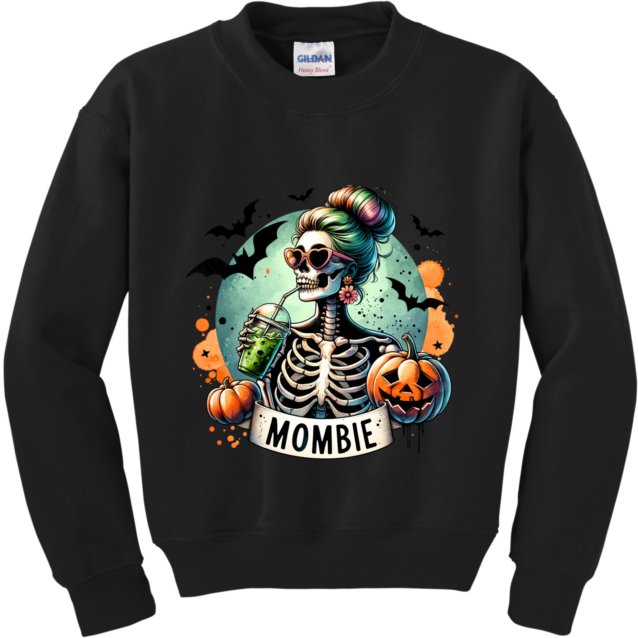 Mombie Zombie Spooky Mama Retro Kids Sweatshirt