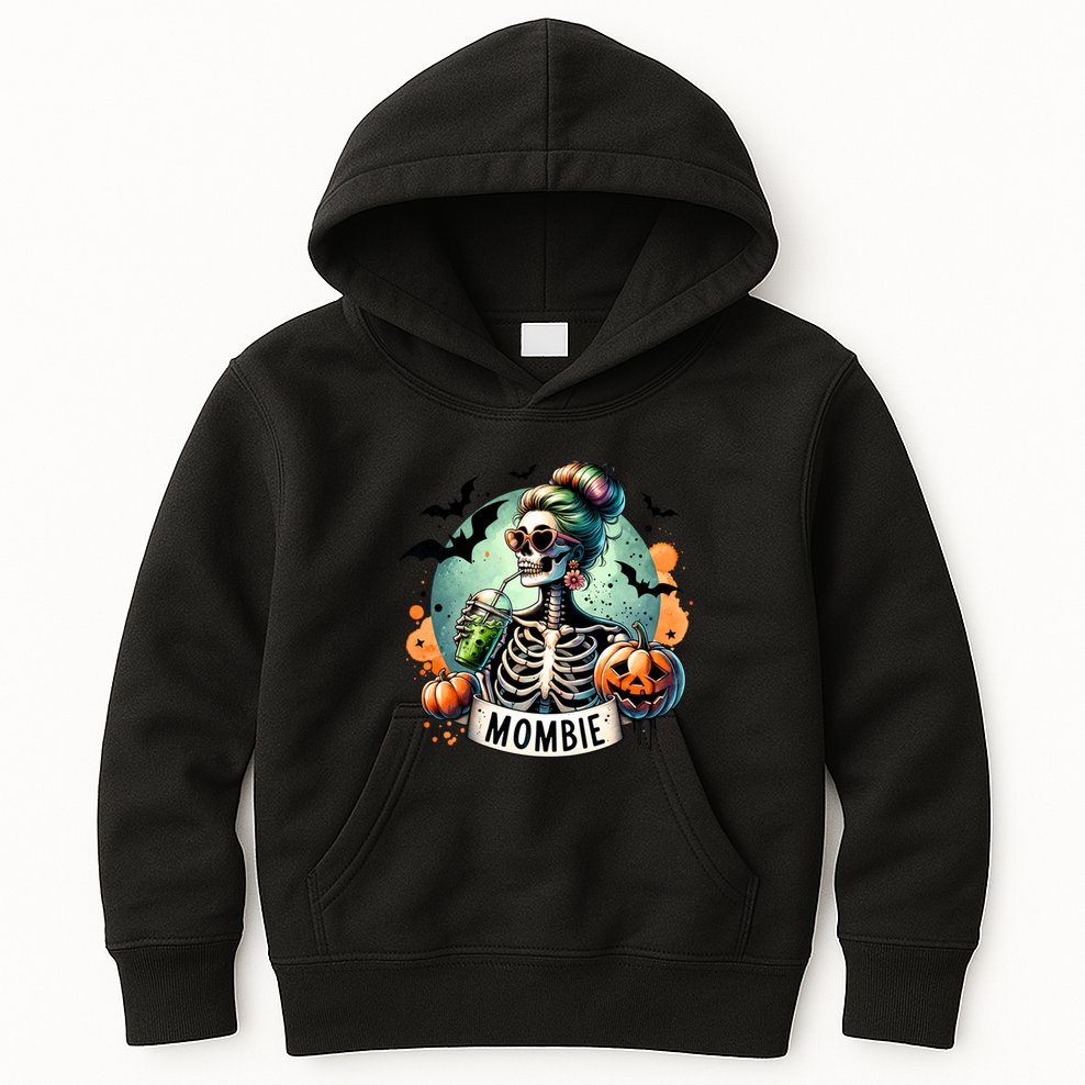 Mombie Zombie Spooky Mama Retro Kids Hoodie