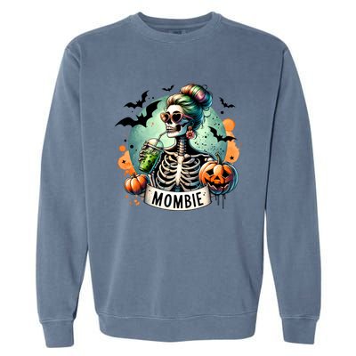 Mombie Zombie Spooky Mama Retro Garment-Dyed Sweatshirt