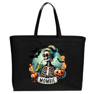 Mombie Zombie Spooky Mama Retro Cotton Canvas Jumbo Tote