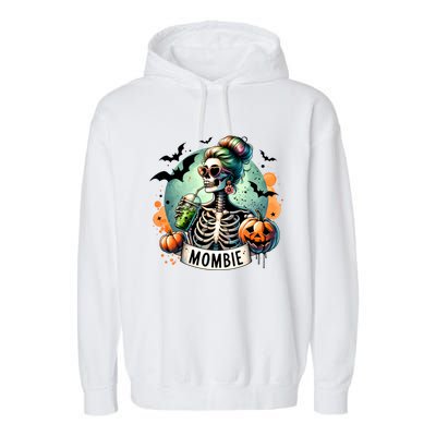 Mombie Zombie Spooky Mama Retro Garment-Dyed Fleece Hoodie