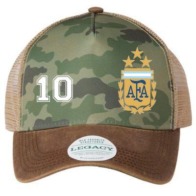Number 10 Argentina Soccer Jersey Argentinian Football 3 Star Logo Legacy Tie Dye Trucker Hat