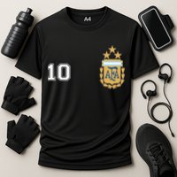Number 10 Argentina Soccer Jersey Argentinian Football 3 Star Logo Performance Shirt
