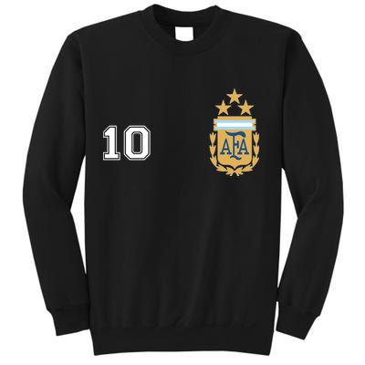 Number 10 Argentina Soccer Jersey Argentinian Football 3 Star Logo Sweatshirt