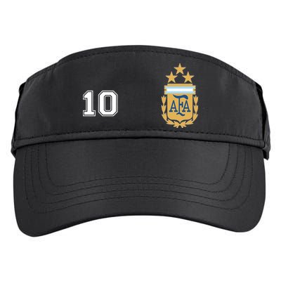 Number 10 Argentina Soccer Jersey Argentinian Football 3 Star Logo Adult Drive Performance Visor