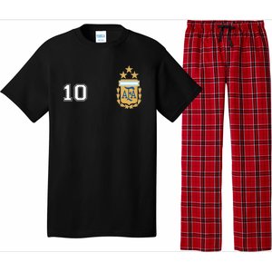 Number 10 Argentina Soccer Jersey Argentinian Football 3 Star Logo Pajama Set