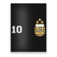 Number 10 Argentina Soccer Jersey Argentinian Football 3 Star Logo Poster