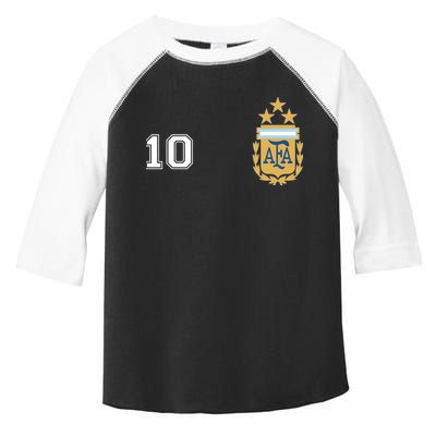Number 10 Argentina Soccer Jersey Argentinian Football 3 Star Logo Toddler Fine Jersey T-Shirt