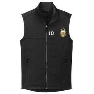 Number 10 Argentina Soccer Jersey Argentinian Football 3 Star Logo Collective Smooth Fleece Vest