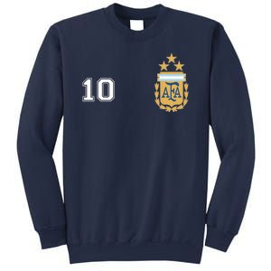 Number 10 Argentina Soccer Jersey Argentinian Football 3 Star Logo Sweatshirt