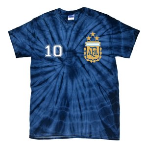 Number 10 Argentina Soccer Jersey Argentinian Football 3 Star Logo Tie-Dye T-Shirt