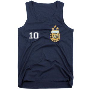 Number 10 Argentina Soccer Jersey Argentinian Football 3 Star Logo Tank Top